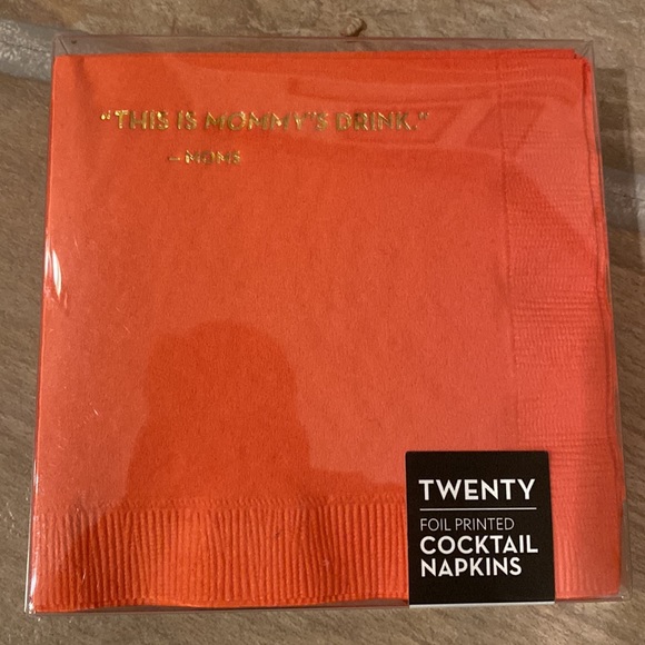 NEW 20 cocktail napkins. Foil printed with Words of “This Is Mommy’s Drink” - Picture 2 of 4